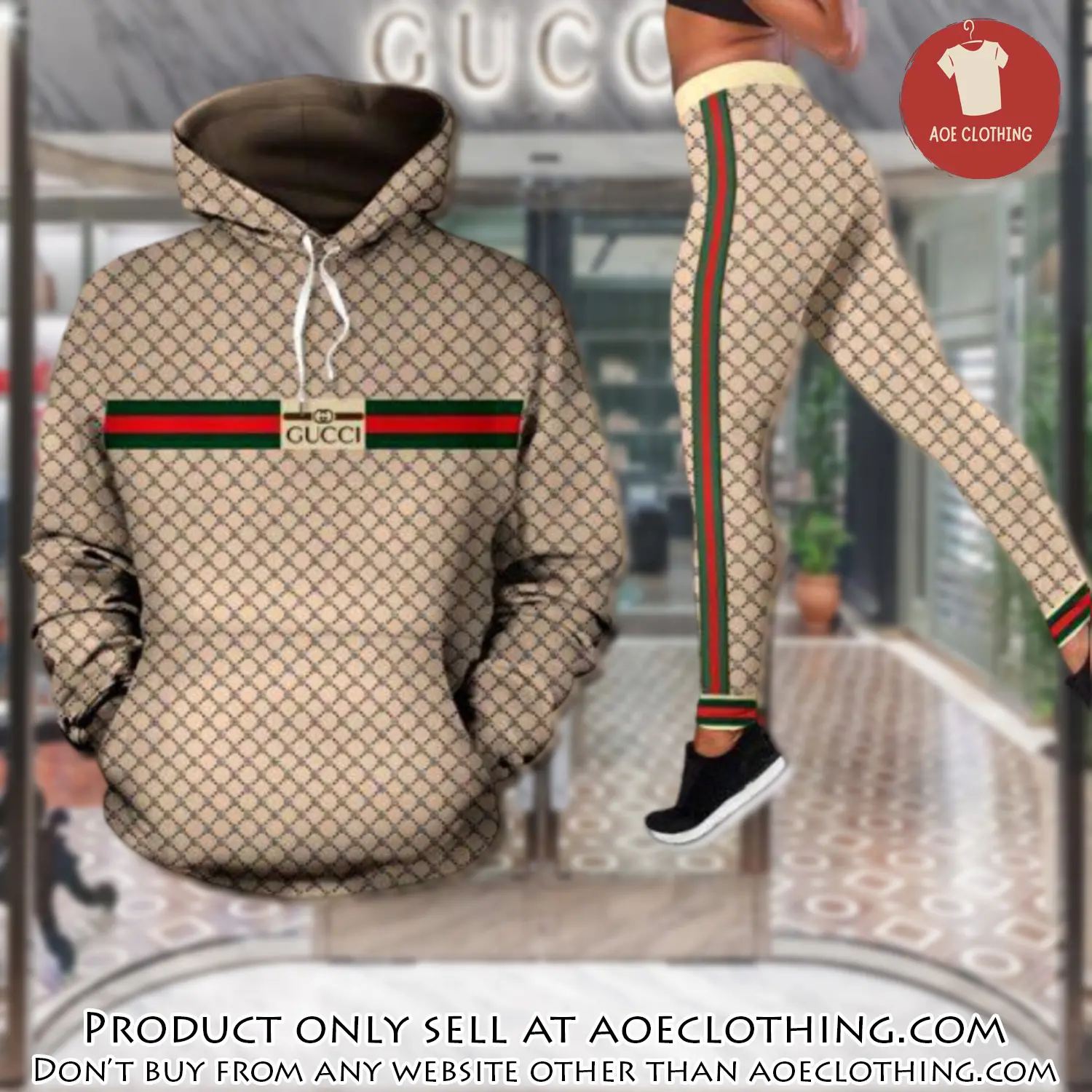Gucci stripe hoodie legging set luxury for women vpm aoe1422370